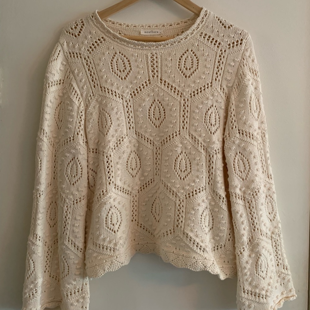 Scotch & Soda Cream Crochet Sweater